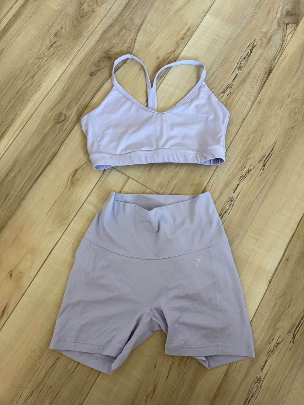 Gymshark Lavender Sports Bra & Shorts Set